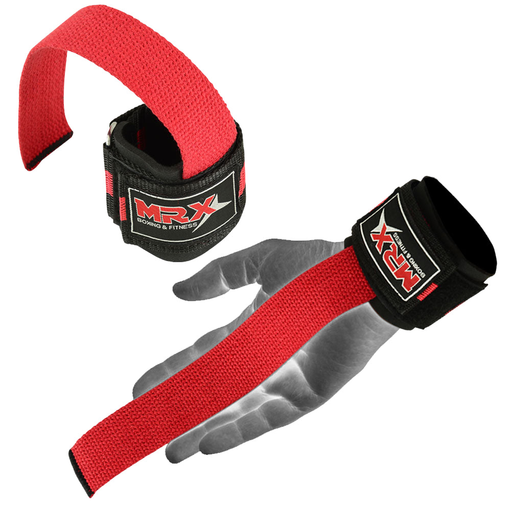 2 Pairs MRX Weight Lifting Straps with Wrist Support for Men & Women Gym Workouts
