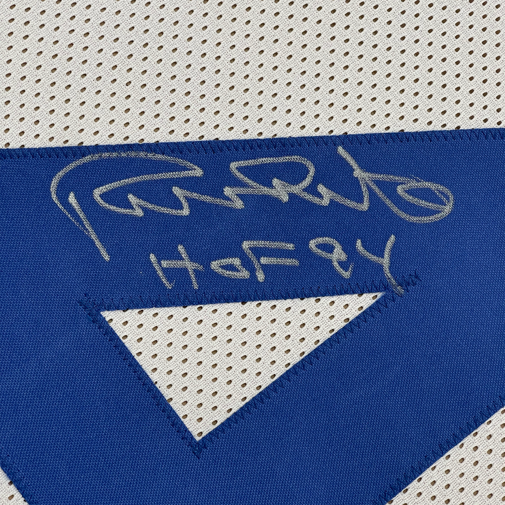 Framed Autographed/Signed Randy White HOF 94 35x39 Dallas White Football Jersey JSA COA