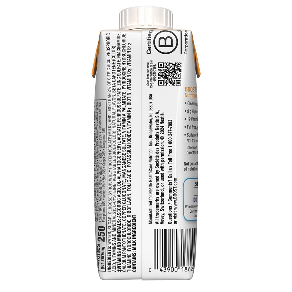 Boost Breeze® Orange Nutritional Drink, 8-ounce carton 00043900128016