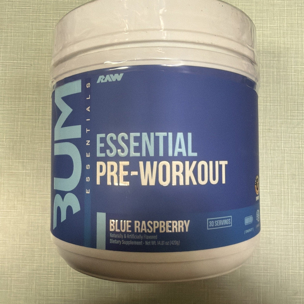 Bum, Essential Pre-Workout, Blue Raspberry, 14.81oz (420g) Exp 10/26 NEW SEALED