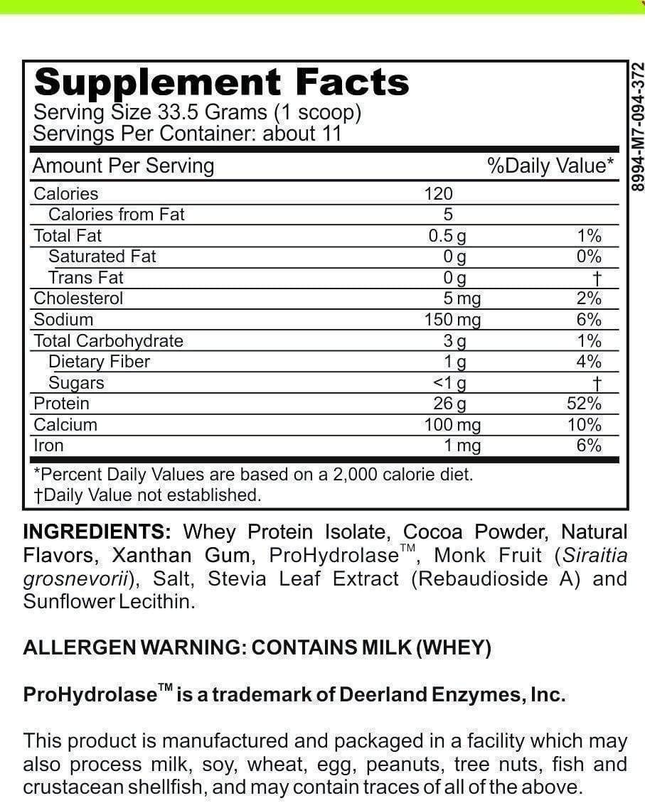 Elemental Whey WPI Protein Powder + Digestive Enzymes (Chocolate) | Low FODMAP & GLP-1 Gut-Gentle Muscle Support
