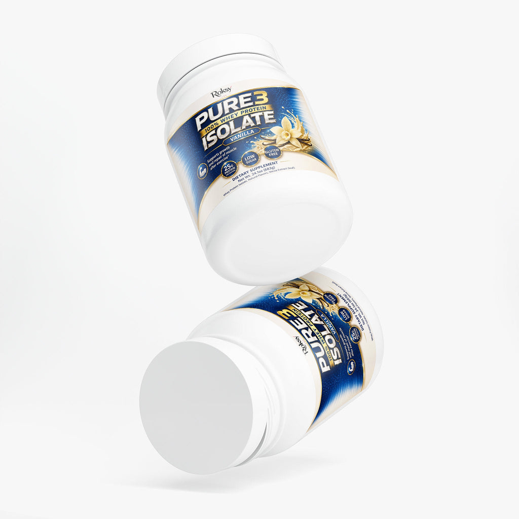 PURE3 Vanilla Protein Whey Powder - 100% Isolate 2 lb